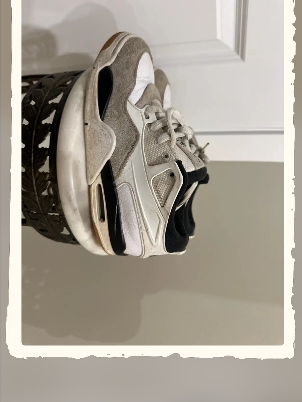 Jordan Kids White, Black & Gray Athletic Sneakers